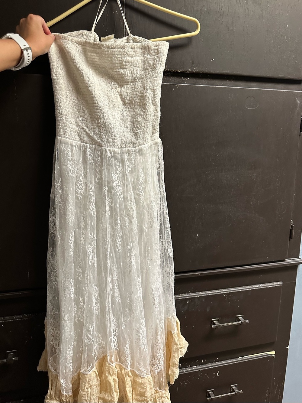 Intimately by Free People White Strapless Lace Convertible Slip Dress